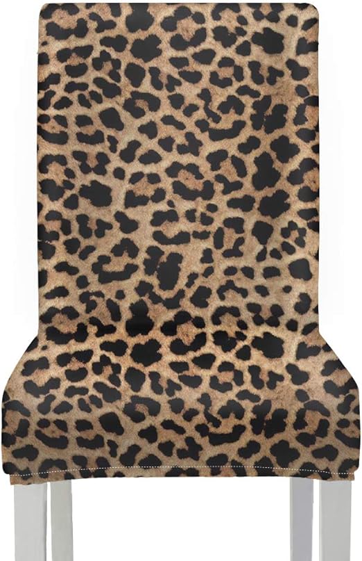PZZ BEACH Dining Room Chair Slipcovers, Animal Leopard