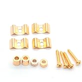 harpfeas 4PCS Metal Vintage Style Guitar String Trees Guides Retainers for Fender Strat or Tele Style Electric Guitar (Gold)