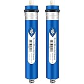 Membrane Solutions 100 GPD RO Membrane, Reverse Osmosis Membrane, RO Membrane Replacement, Reverse Osmosis Filter Replacement for Under Sink Home Drinking RO Water Purifier System (2 PACK)