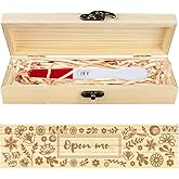 CHGCRAFT Pregnancy Test Keepsake Box Artistic Flowers Wooden Pregnancy Announcement Gifts Box with Raffia Ribbon and Lock Announcement Gifts for Dad Husband, 8x2x1.2inch