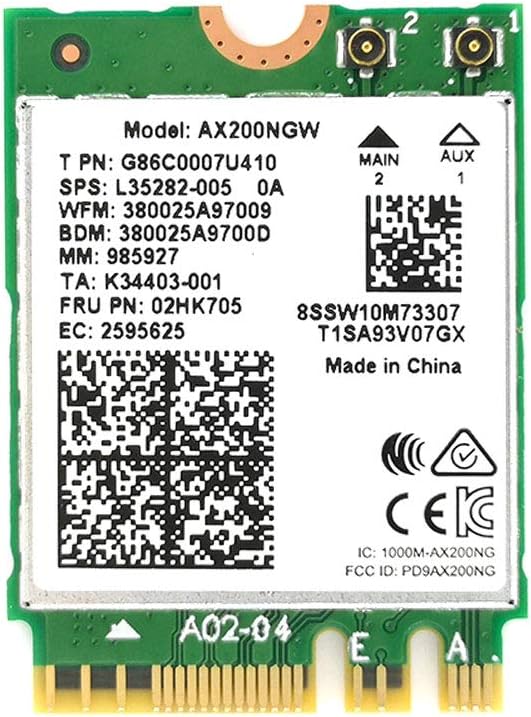 Dual Band 2400Mbps Wireless AX200NGW NGFF M.2 Wifi Network Card 2.4G/5G For Intel AX200 Better 9260, Supports Bluetooth 5.0, Speed Up to 1730Mbps(9260AC)