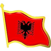 Albania Flag Lapel Pin - Enamel Metal National Badge | World Travel Souvenir Gifts for Men & Women | Country Flag Patriotic Brooch Bulk Pack of Pins for Hat, Tie, Clothes, Backpack (1pc)