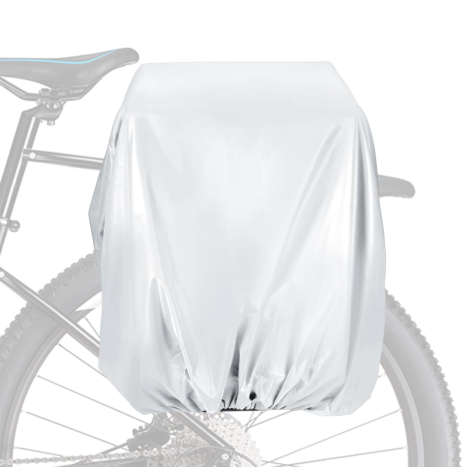 PATIKIL 80L Bicycle Rear Rack Rain Cover, Bike Trunk Rain Cover Waterproof Cycling Rain Cover for Mountain Cycling Hybrid Bike, M, Silver