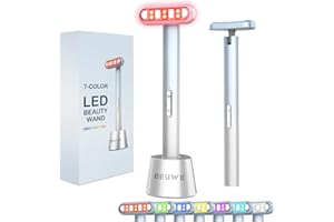 WEYAIS Red Light Face Wand, Red Light Therapy Facial Wand 7 Colors LED Light Therapy Tool for Home, Eye Massager Skincare Tool