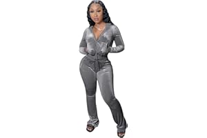 yidengymx Womens 2 Piece Velour Tracksuit Two Piece Outfits for Women Long Sleeve Zip Up Crop Tops Sweatpants Sets Pockets
