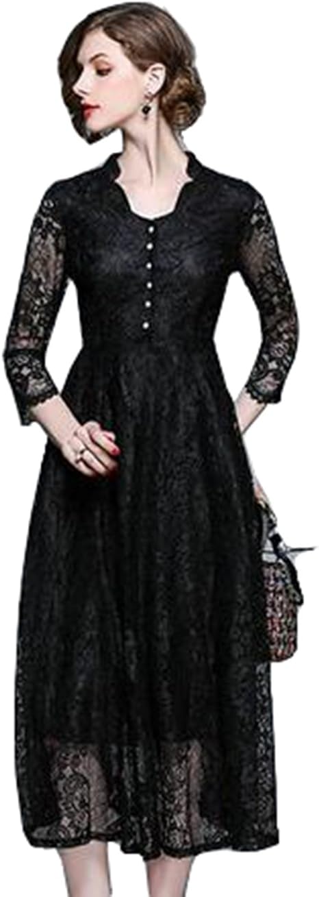 Amazon パーティードレス 代 30代 40代 50代 フォーマルドレス 総 レース ワンピース ドレス ひざ 丈 七分袖 レディース 着痩せ 結婚式 ワンピース ロング 大きいサイズ 入園式 二次会 謝恩会 同窓会 発表会 大人 フォーマル イブニングドレス 通販