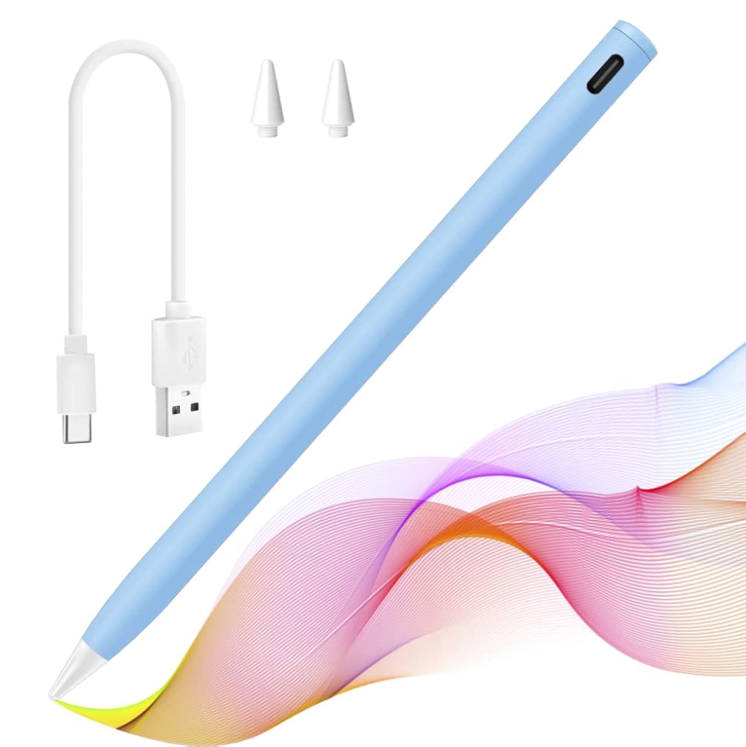 Stylus Pencil For Ipad,Rechargeable Touch Screen Pen Active Palm Rejection Pen with Tilt Function,Compatible with iPad 9/8/7/6th,iPad Pro 11''&12.9''(5/4/3rd),iPad Mini 6/5th,iPad Air 5th/4th/3rd Gen