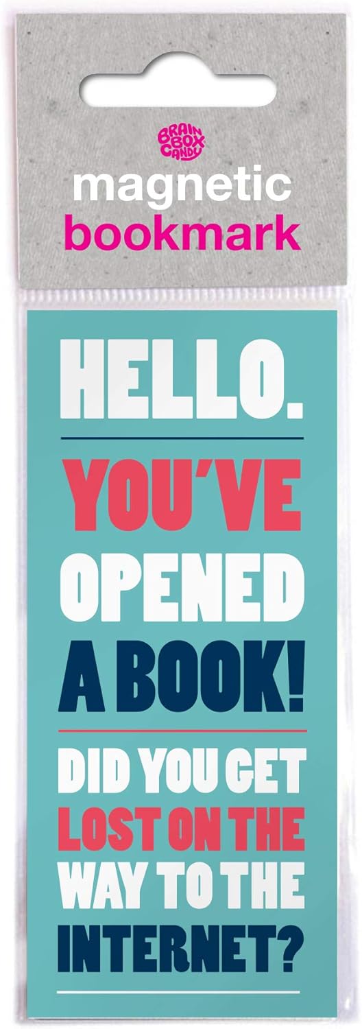 Brainbox Candy, Funny 'Hello' Magnetic Bookmark, Perfect Little Birthday Present Gift for Him Her Friends Book Lovers
