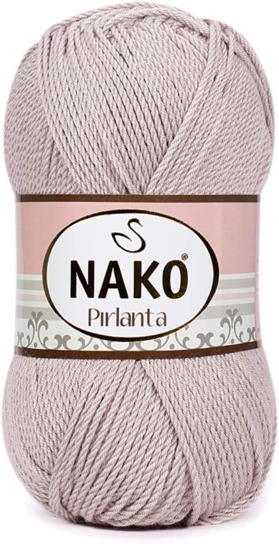 100% Micro Acrylic NAKO PIRLANTA Amigurumi Knitting Crochet Turkish Yarn Lot of 4 skeins 400gr 984 yds Color 2250 Beige Powder
