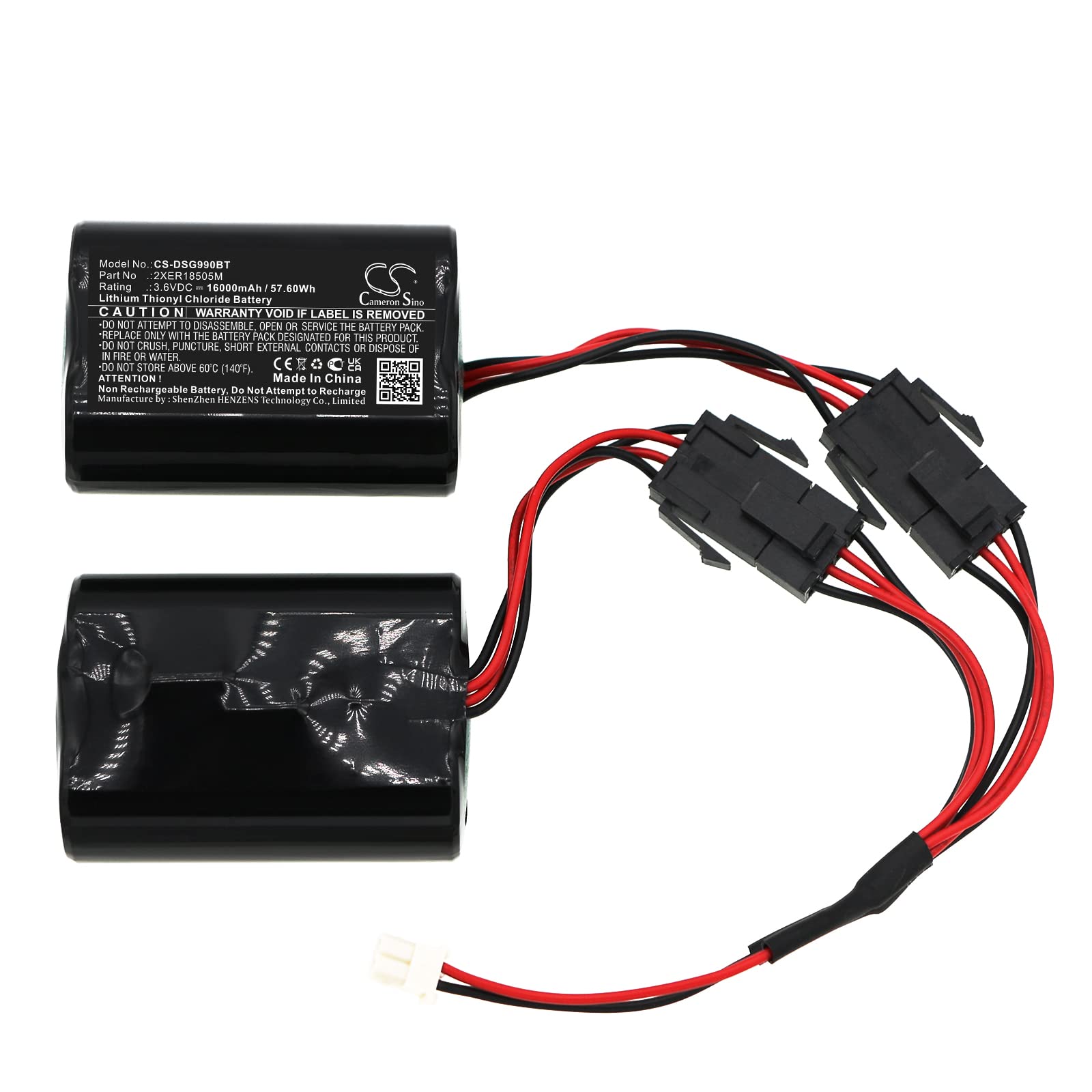 Tingen 103-304742 2XER18505M Battery Replacement for Visonic MCS-740 siren MCS-720B, FANSO 103-304742 (3.6V/16000mAh)