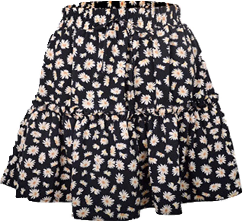 U/A Floral Skirt Small Daisy Print Wrinkled Skirt Amazon.co.uk Clothing