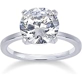 PAVOI 18K Sterling Silver Gold Round Cut Solitare 1.5 CT Moissanite Engagement Rings for Women - Moissanite Wedding Band for Women - Stone Promise Rings