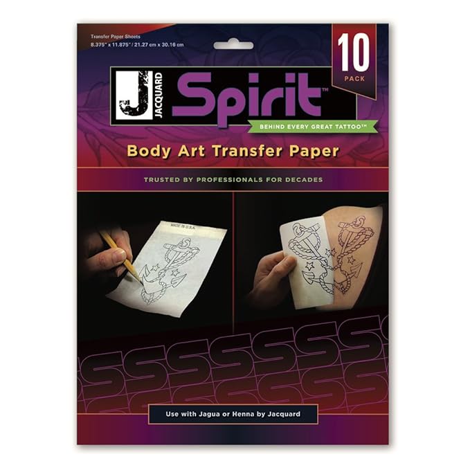 Spirit Body Art Transfer Paper by Jacquard, 10 Transfer