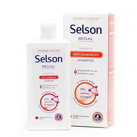 Regal Selson Anti-Schuppen Shampoo für trockenes Haar Stärkung - Beruhigt Scalp, kräftigt das Haar, hilft Schuppen zu entfern
