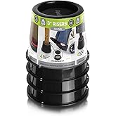 Slipstick CB672 Premium 3 Inch Bed Risers/Furniture Raisers with Steel Reinforced Caster Wheel Holder Top, Lifts Height 3" (4 Pack) Supports 2,640 Pounds, Black, Stackable with CB671