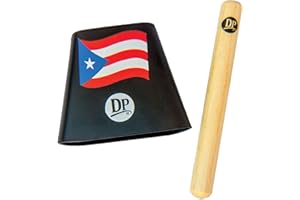 DP Music Puerto Rico Flag 4 Inch Metal Cow Bell Noise Maker with Beater - Cowbell for Sporting, Football Games, Events - Percussion Musical Instrument (DP-C4BSF)