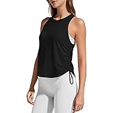 G4Free Racerback Women Workout Tank Tops Ruch Side High Neck Muscle Tops for Gym Athletic Yoga