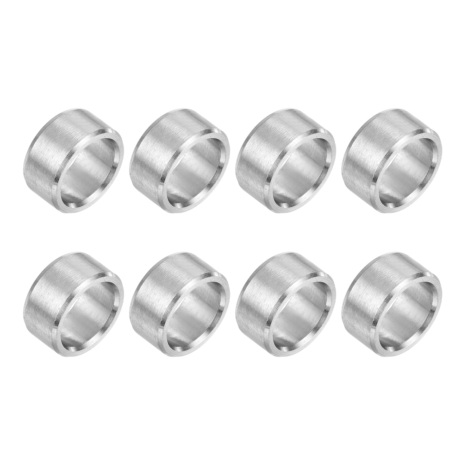 Photo 1 of uxcell 8Pcs 304 Stainless Steel Spacer 1/2" OD x 3/8" ID x 1/4" Length(12x9x6mm) Screw Standoff Bushing Plain Finish Unthreaded Round Metal Spacer for M3 Screws Bolts and Rods, Silver