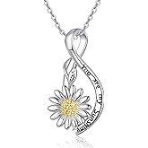 Dreamboat Sunflower Daisy Necklace for Women 925 Sterling Silver You Are My Sunshine Pendant Fashion Flower Jewelry Anniversary Birthday Gifts for Her