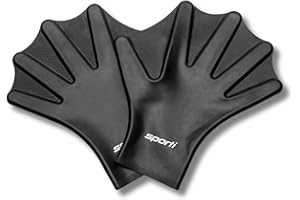 Sporti Swimming Aquatic Gloves, Silicone Training Gear, Water Resistance Webbed Gloves for Swimming, Diving, Water Aerobics