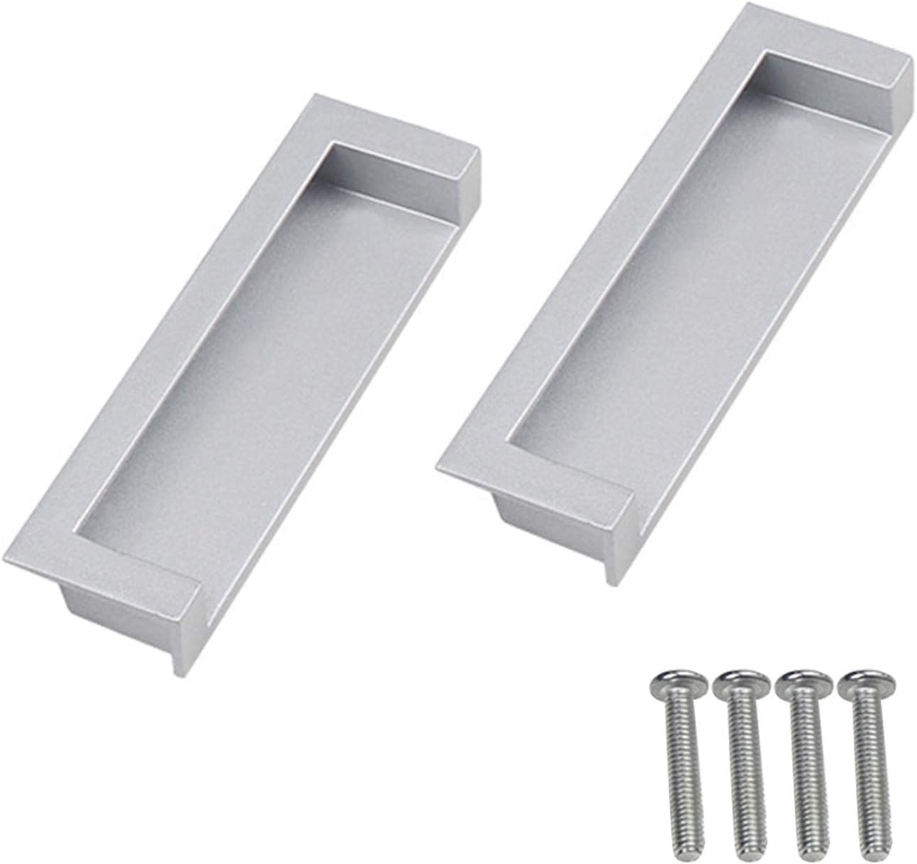 CALIDAKA Flush Pull,2pack Rectangular Recessed Flush Handles Sliding