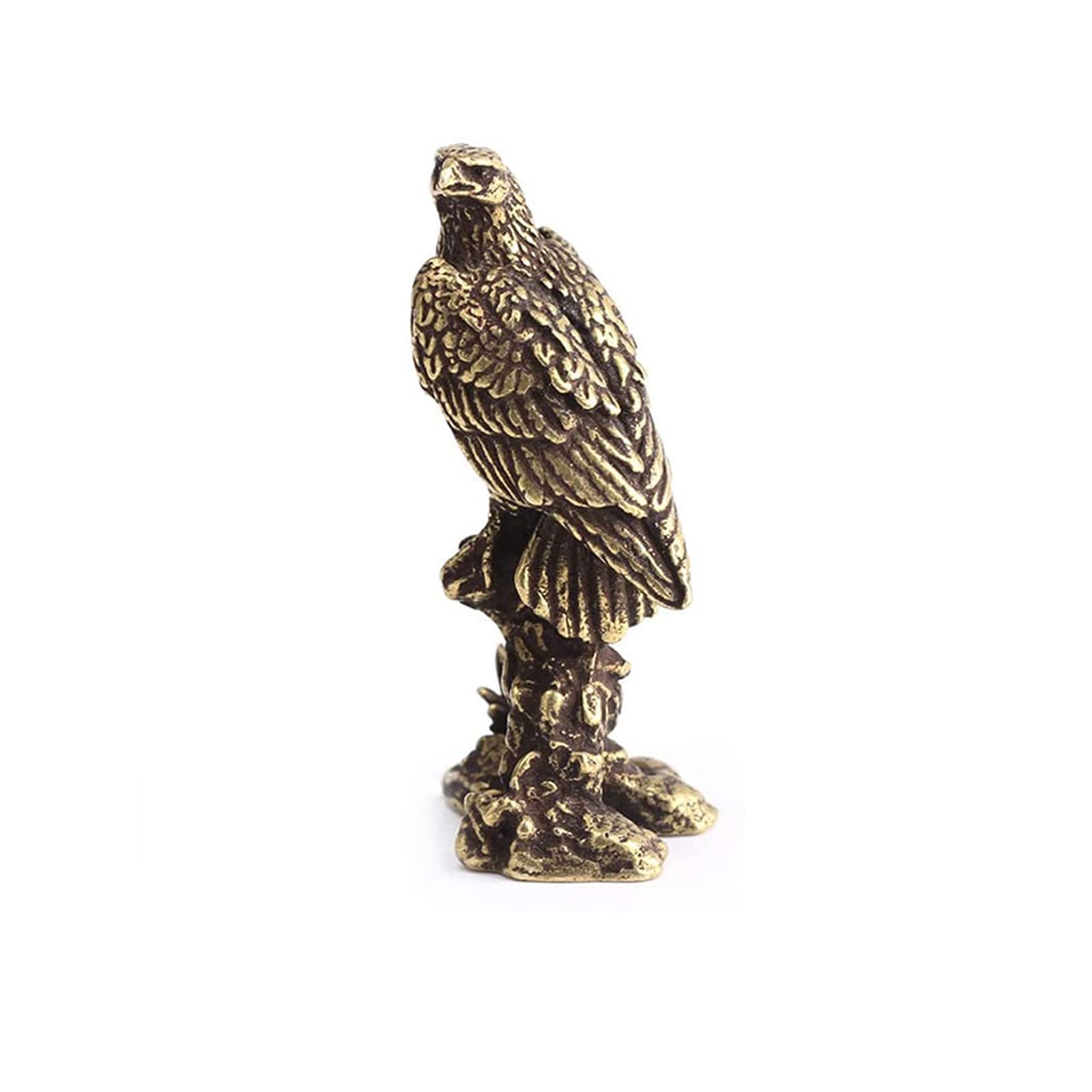 gorrbinfen Eagle Ornament Classic Animal Statue Delicate Naturals Miniature Brass Figurine for Desk and Living Room