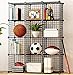 KOUSI DIY Wire Cube Storage, Modular Metal Shelf, Cubby Shelving, Stackable Grid Organizer, 12 Cube, Black