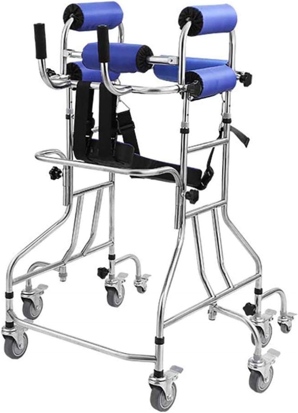 Standard Walkers Walking Aid walking stick Standing Walk Stand Walker with seat and 360 ° rotatable 6-Wheel Walker for The Elderly with Reduced Mobility Stroke Walking Frames (Color : Male)