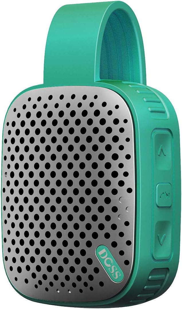 DOSS WB-10 Mini Outdoor Waterproof Dustproof Portable Wireless Bluetooth Stereo Speaker with Traveler Hook IPX4 Built-in Mic (Green)