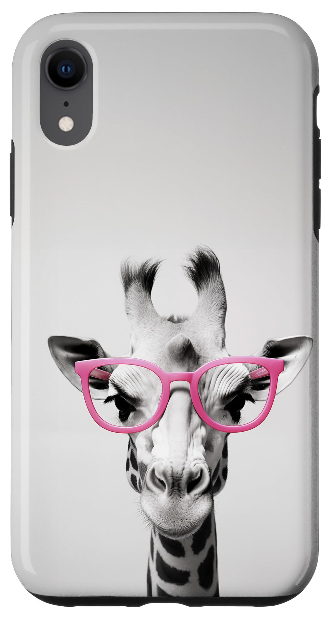 Cute Giraffe Pink Glasses Safari Case for iPhone XR