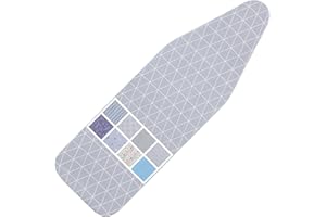 LCLW Ironing Board Cover and Pad Standard Size 15 x 54,3 Pairs of Hook and Loop Fastener Straps,Elastic Edges,Cotton Iron Board Cover with Scorch Resistant Thick Padding (Pattern G)
