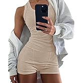 CHICME Womens Pajama Sets Casual Sleeveless Tank Top and Shorts Ribbed Knit 2 Piece Lounge Set