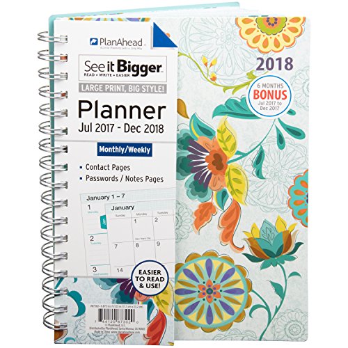 PlanAhead See It Bigger 2018 Planner 18 Month Large Print Weekly 