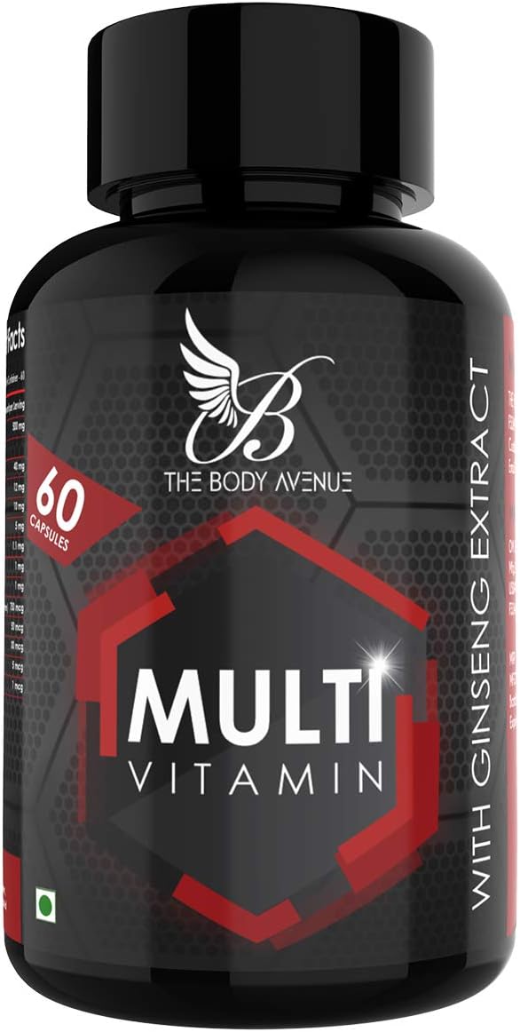 The Body Avenue Daily Natural Multivitamin for Energy, Boost Immunity, Stress, Antioxidant - 60 Tablets