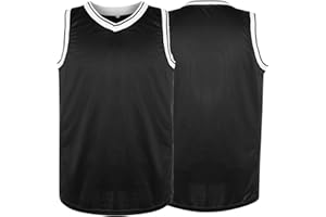 Blank Basketball Jersey Reversible Men's Mesh Athletic Sports Shirts Training Practice S-3XL