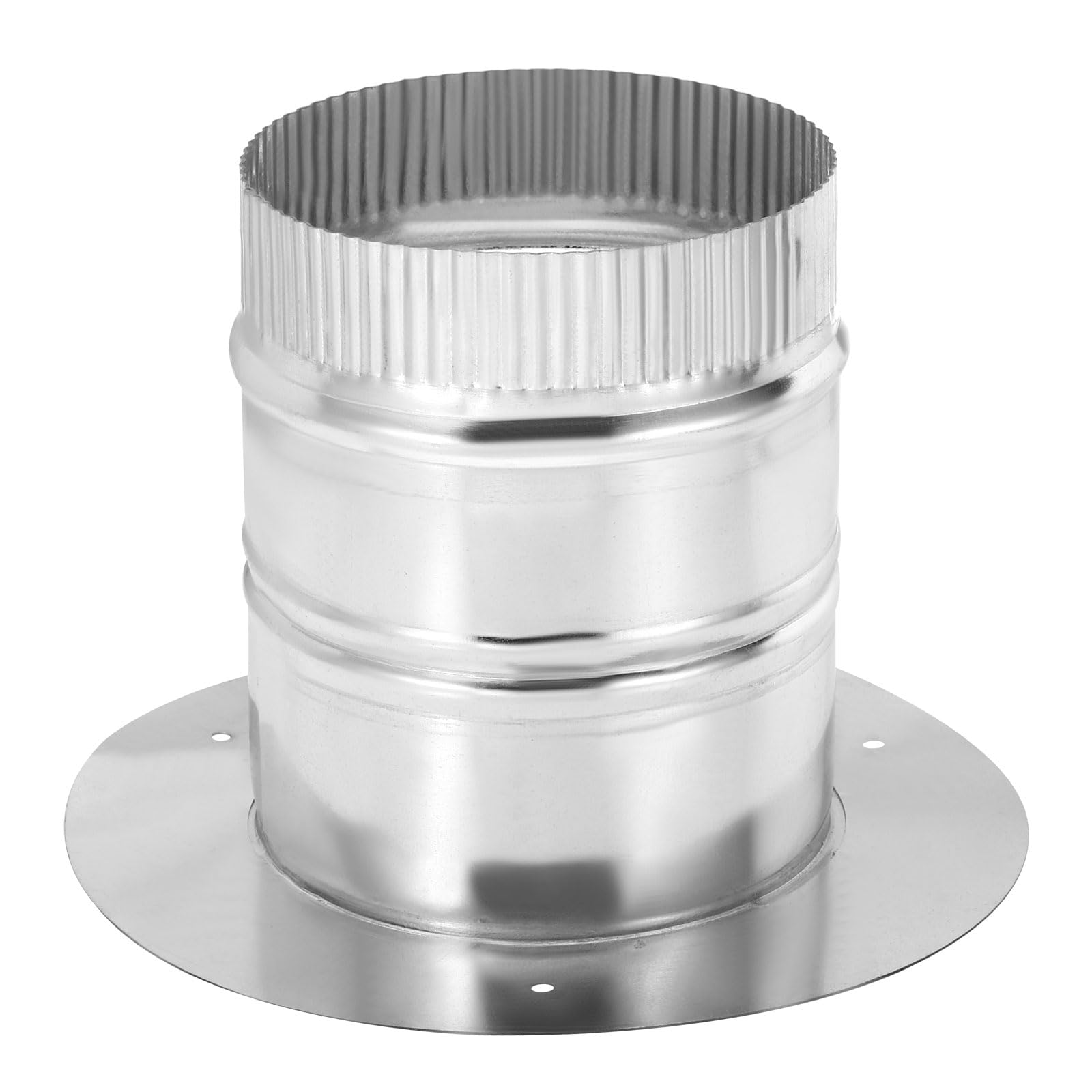 PATIKIL 5" Round Duct Collar, Galvanized Duct Connector Flange Pipe Collar Take Off Collar for Flexible or Rigid Ducts, Heating Cooling Ventilation Exhaust Fan Vent Systems