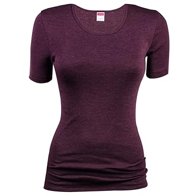 Damen Thermo-Unterhemd - Shirt mit Arm - Thermowäsche aus hautsympatischem Material - Funktionsshirt - Farbe Burgund oder Sch