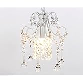 Mini Style Crystal Chandelier Pendant Light White,1-Light