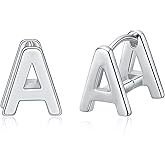 SANNYRA Initial Stud Earrings for Women, 14K Gold Plated Hypoallergenic Letter Earring, Trendy Jewelry Gifts for Her