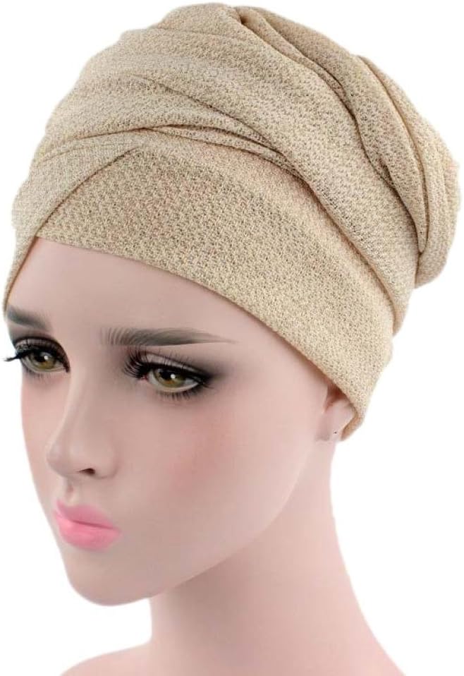 Kimloog Women Pleated Cancer Chemo Hat Beanie Stretch Turban Head Wrap Cap