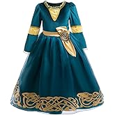 Dressy Daisy Girls Brave Princess Costume Toddler Medieval Renaissance Dress for Halloween Birthday Party Role Play Size 2-12