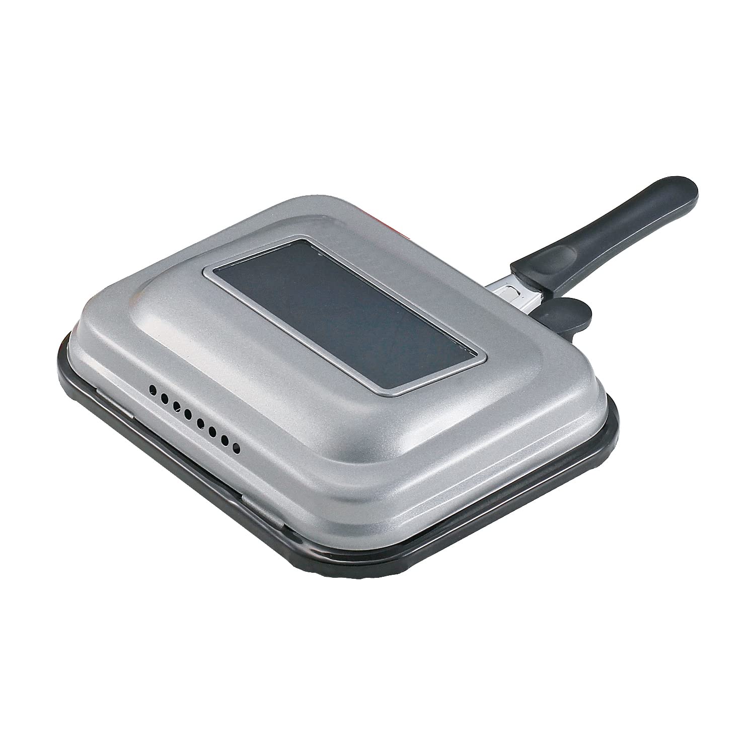 パール金属 魚焼 ロースター ガラス窓付 IH対応 ホットグリル HB-6041 ブラック 長方形商品画像