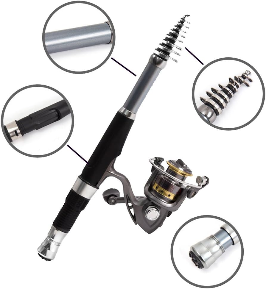 Best Fishing Rods 1.5M, 1.8M, 2.1M, New Carbon Telescopic Mini Ultrashort Portable Pole Fishing Rod Fishing Gear (2.1M)