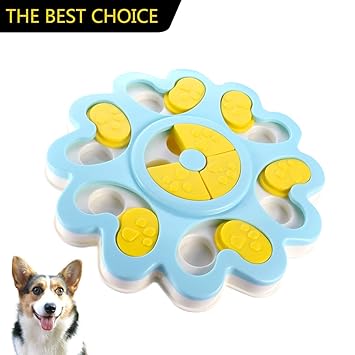 Ansblue Dog Food Puzzle Toy Bowl Puppy Treat Dispenser Dog
