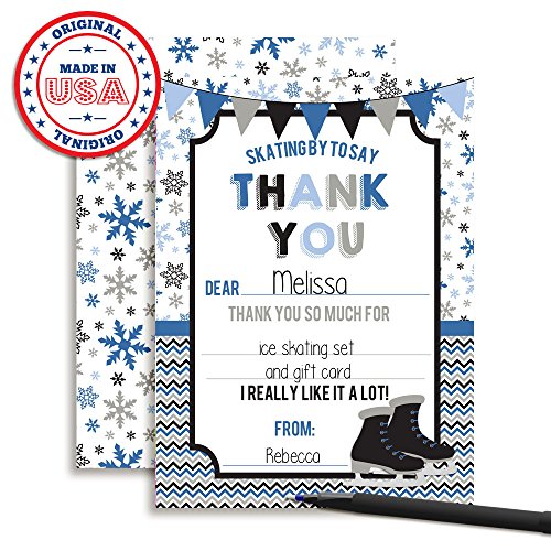 image for Ice Skating Birthday Thank You Notes for Boys, Ten 4