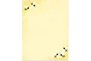 CANOPY STREET Bumble Bee Letterhead / 50 Sheets / 8.5" x 11" Trendy Honeycomb All Occasion Paper/Honey Bee Decorative Classroom Baby Shower Birthday Stationery
