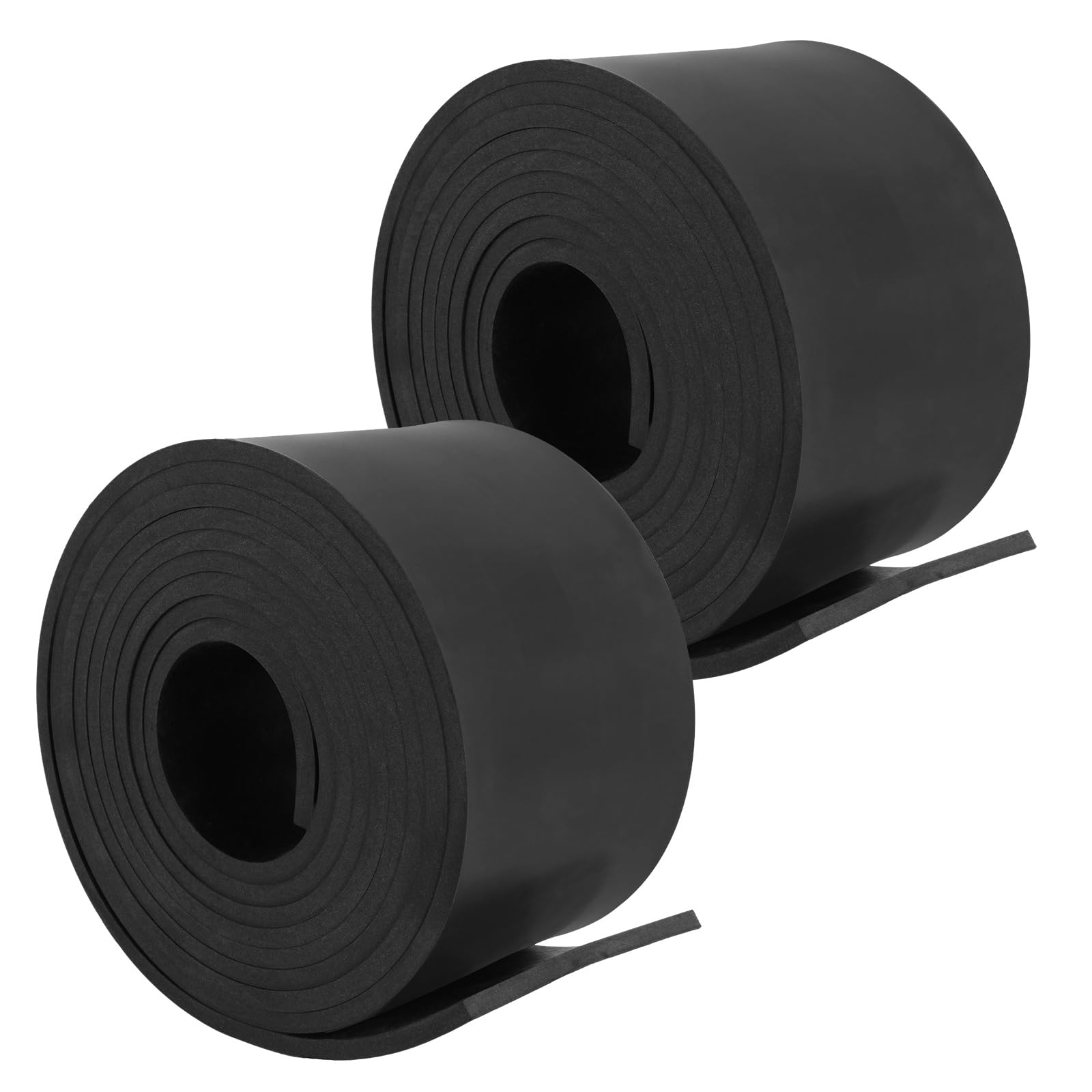 Photo 1 of CYEAH 2 Rolls Rubber Sheet, 1/4" Thick X 4" Wide X 10' Long Solid Rubber Strips Roll PadInsulation, Rubbers Rolls for Gaskets DIY Material, Supports, Leveling, Sealing, Bumpers, Abrasion, Flooring