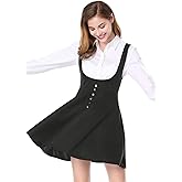 Allegra K Women's Cottagecore Dress Spaghetti Strap Pinafore Dresses for Women