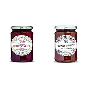 Tiptree Little Scarlet Strawberry Preserve, 12 Ounce Jar & Tawny Orange Marmalade, 12 Ounce Jar