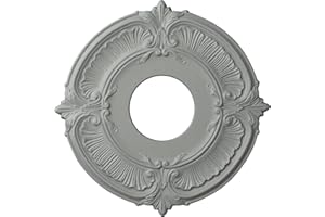 Ekena Millwork CM12AT Attica Ceiling Medallion, 12 3/4"OD x 4"ID x 1/2"P (Fits Canopies up to 4"), Primed White